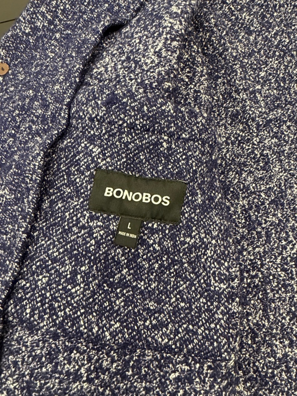 Bonobos Navy and White Marled Knit Cardigan Sports Coat - Picture 2 of 4